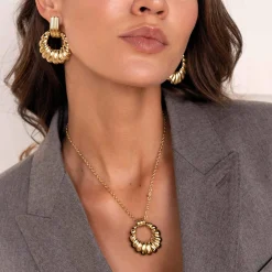Collier Jovia acier doré or