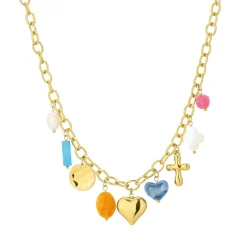 Collier kapri acier doré or