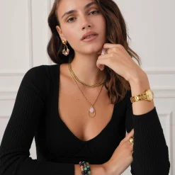 Collier Kario acier doré or rose