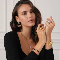 Collier Kario acier doré or rose