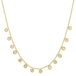 Collier Lénie acier doré or et strass