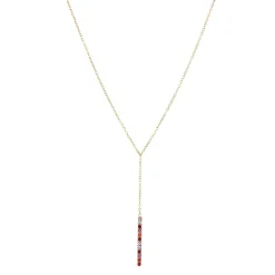 Collier Lolly acier doré or zircons colorés