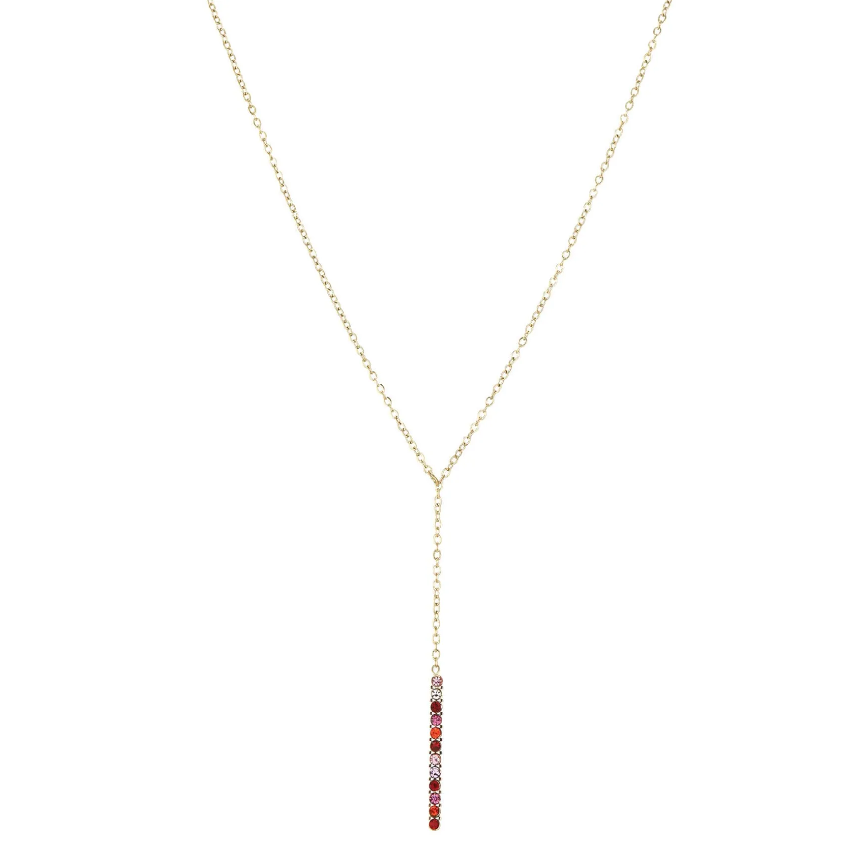Collier Lolly acier doré or zircons colorés