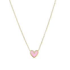 Collier Lolly rose acier doré or