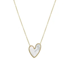 Collier Luzalove acier doré or et nacre