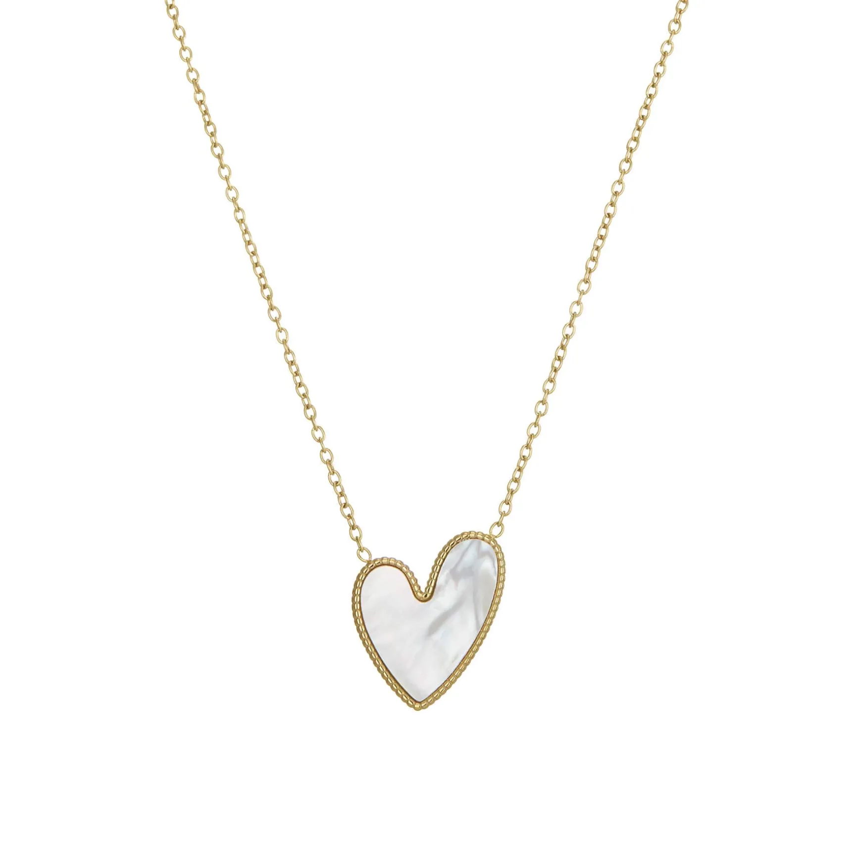 Collier Luzalove acier doré or et nacre