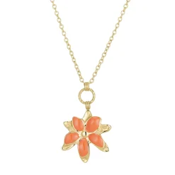 Collier Maddy Orange acier doré or