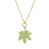 Collier Maddy Vert acier doré or