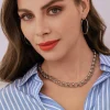 Collier maille Albane acier argenté