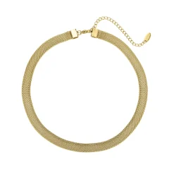 Collier Maille perlée acier doré or