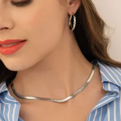 Collier maille plate acier