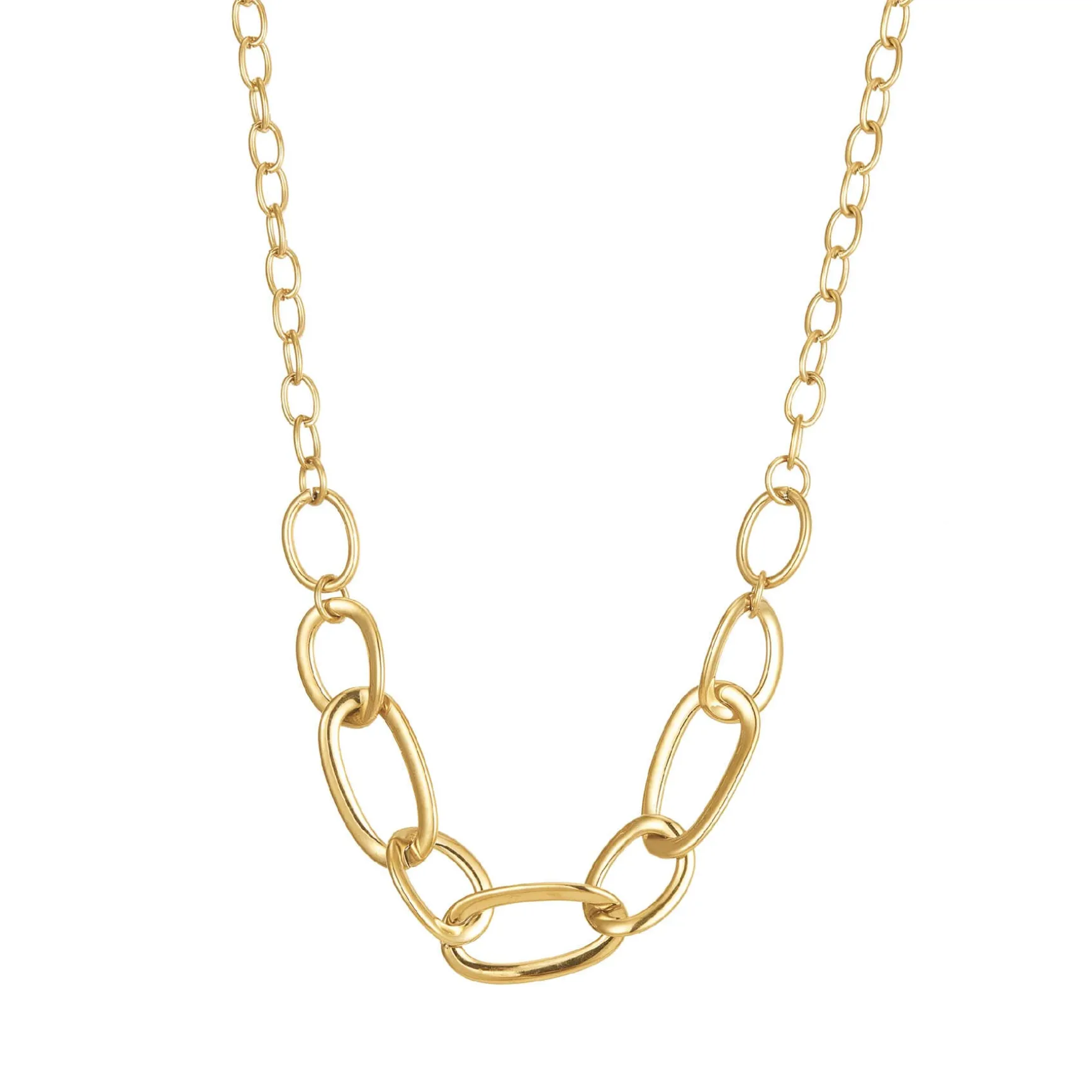 Collier maillons acier doré or