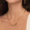 Collier Maillons multicolores  acier doré or