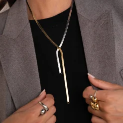 Collier Manille acier doré or