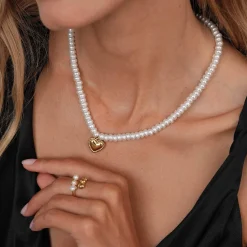 Collier Marie  acier doré or