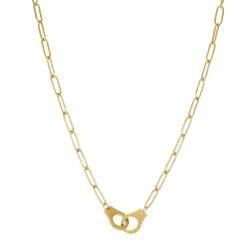 Collier Menottes acier doré or