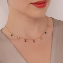 Collier Mila Strass multicolores