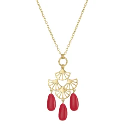 Collier Mélissa rouge acier doré or