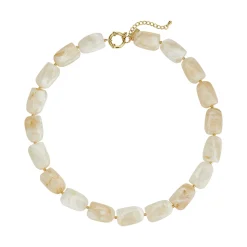 Collier Naomi blanc acier doré or