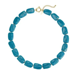 Collier Naomi bleu acier doré or