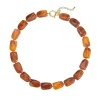 Collier Naomi marron acier doré or