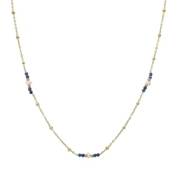 Collier Nata pierres et nacre acier doré or