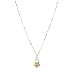 Collier Olia acier doré or et pierres