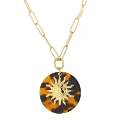 Collier Oria acier doré or