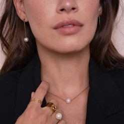 Collier Perle Nacre acier doré or