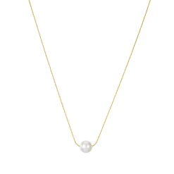 Collier Perle Nacre acier doré or
