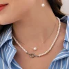 Collier Perle Nacre acier