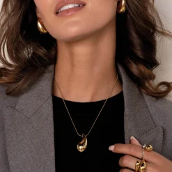 Collier Pia acier doré or