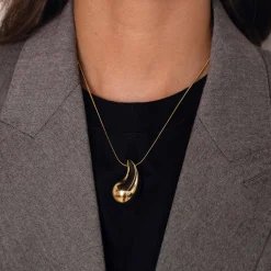 Collier Pia acier doré or