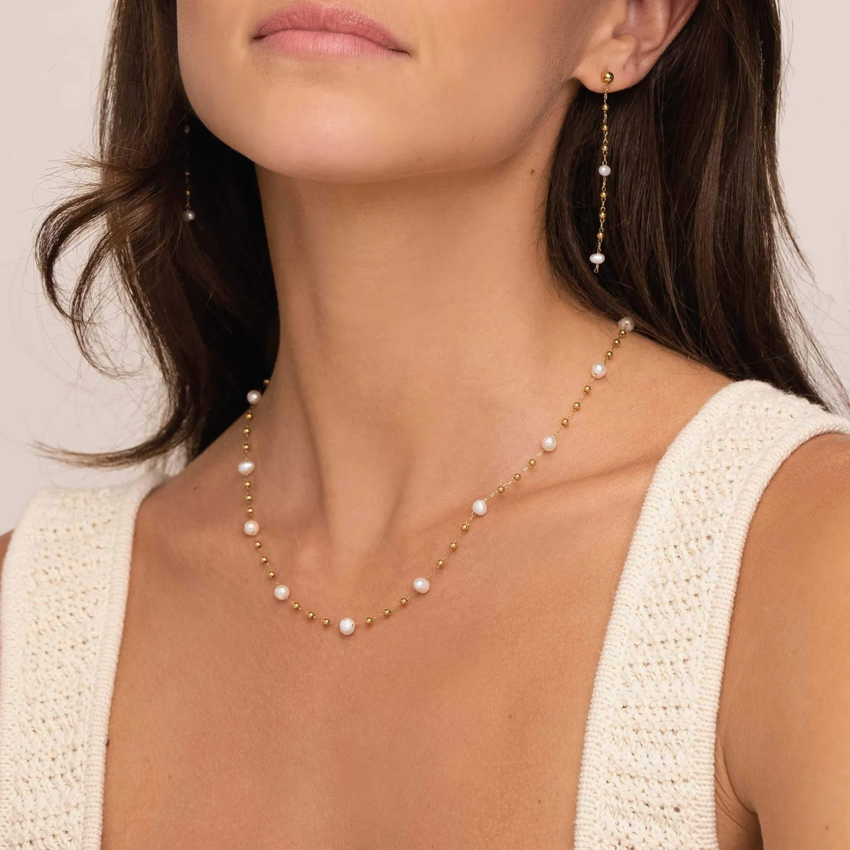 Collier Rosaire perles nacre naturelle