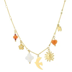 Collier Samoa acier doré or