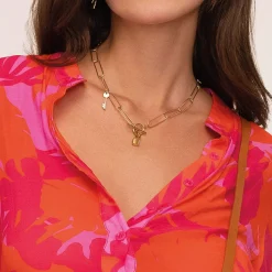 Collier Secret acier doré or