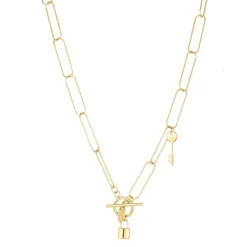 Collier Secret acier doré or