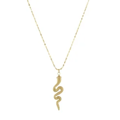 Collier Serpentin acier doré or