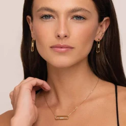 Collier Stela acier doré or