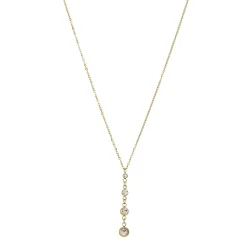 Collier Storia zircons acier doré or