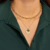 Collier Tania double rangs acier doré or