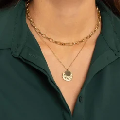 Collier Tania double rangs acier doré or