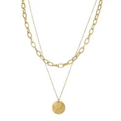 Collier Tania double rangs acier doré or