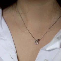 Collier Toi et Moi Argent 925 rhodié