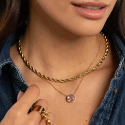 Collier Torsada acier doré or
