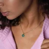 Collier Trefle vert acier doré or