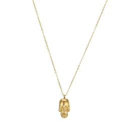Collier Tête de mort doré or