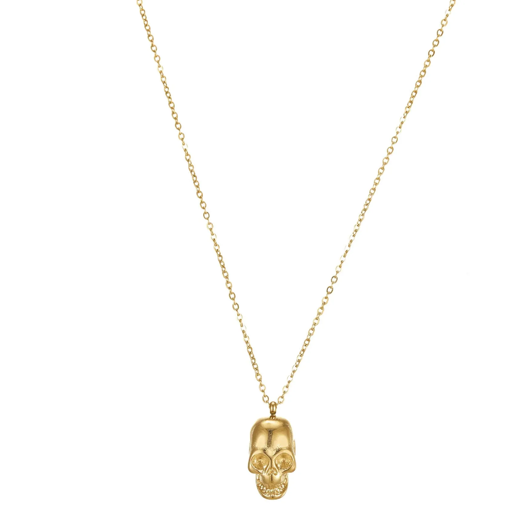 Collier Tête de mort doré or