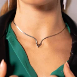 Collier V Maille plate acier