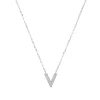 Collier V zircons Argent 925 rhodié